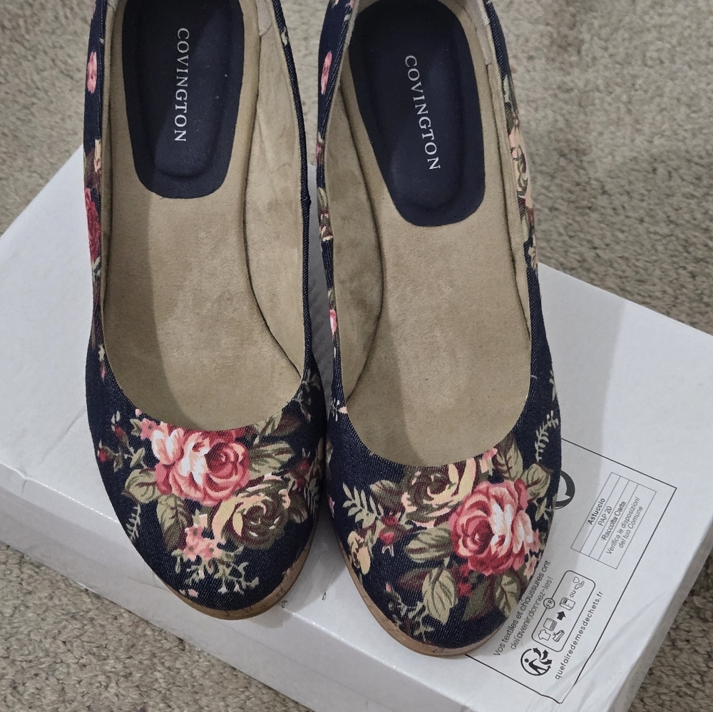 Denim floral Wedge - Picture 3 of 8